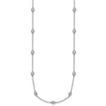 14k White Gold Diamond Station Cable Necklace