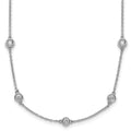 14k White Gold Diamond Station Cable Necklace