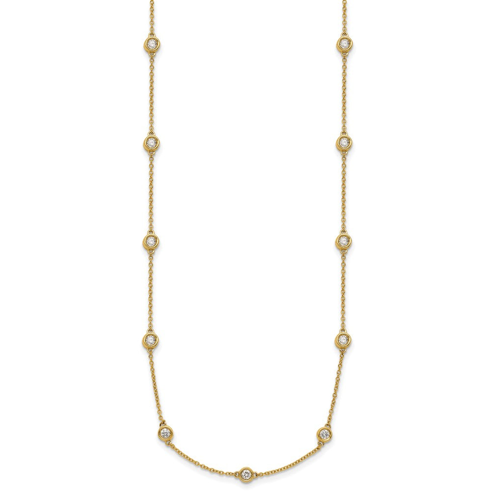 14k Diamond Station Cable Necklace