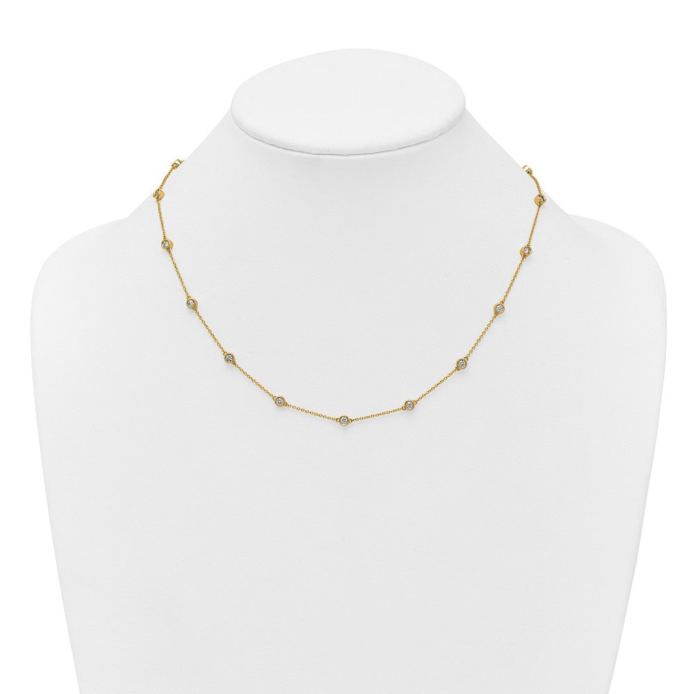14k Diamond Station Cable Necklace