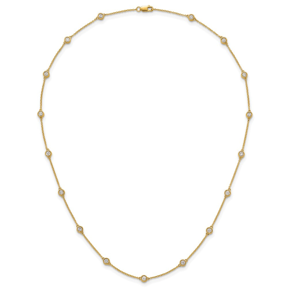 14k Diamond Station Cable Necklace