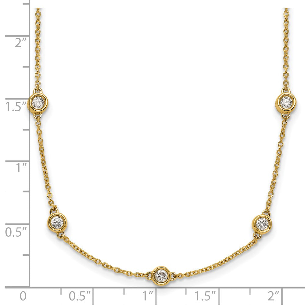 14k Diamond Station Cable Necklace