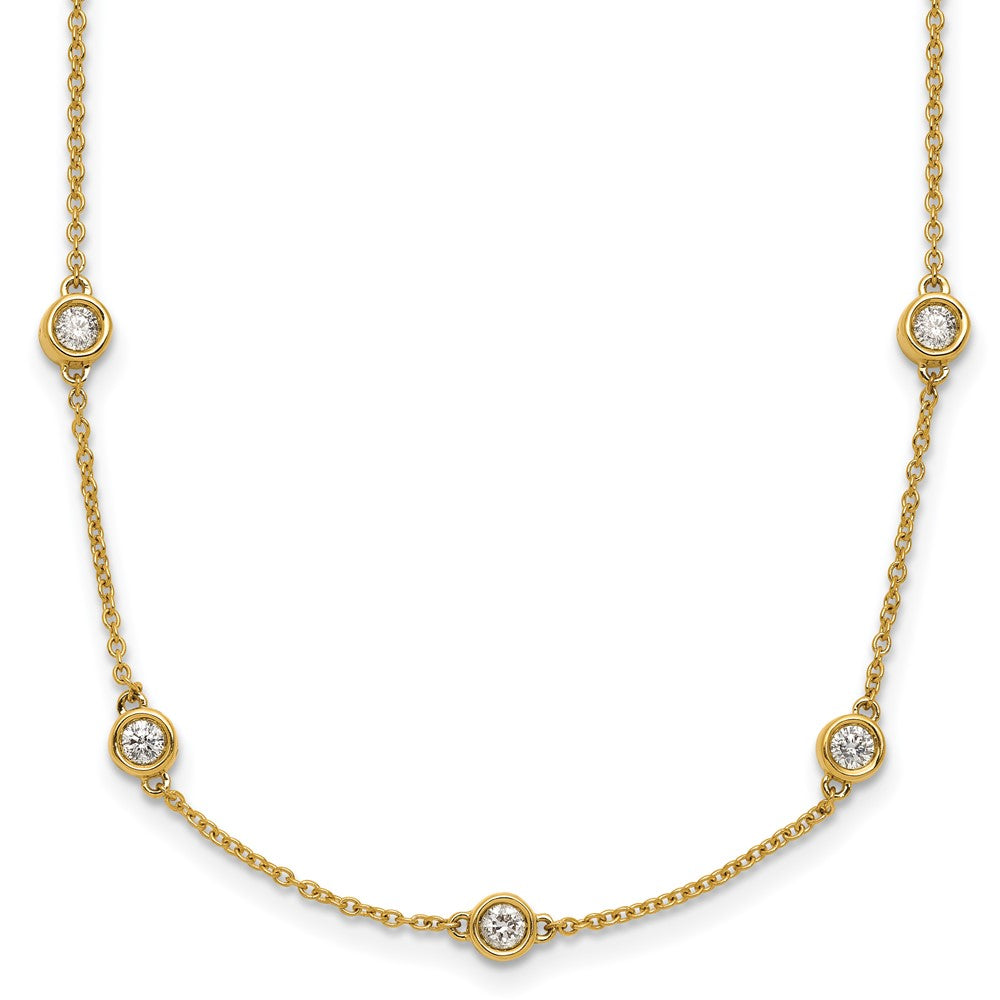 14k Diamond Station Cable Necklace