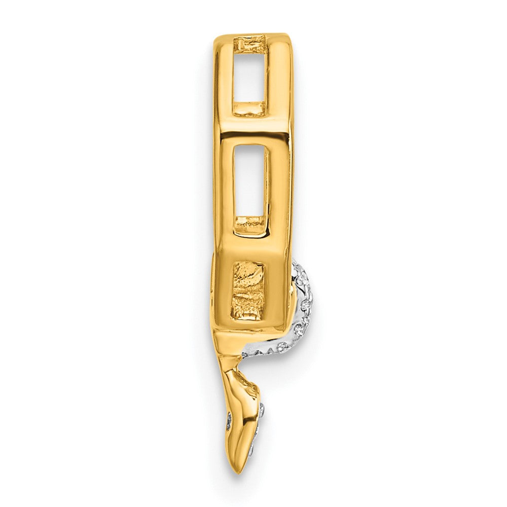 14K Polished Diamond Octagon Chain Slide