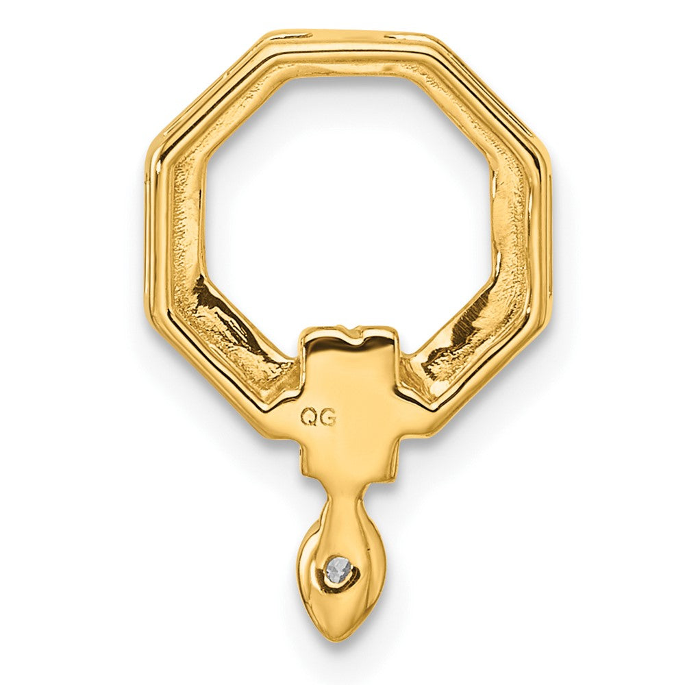 14K Polished Diamond Octagon Chain Slide