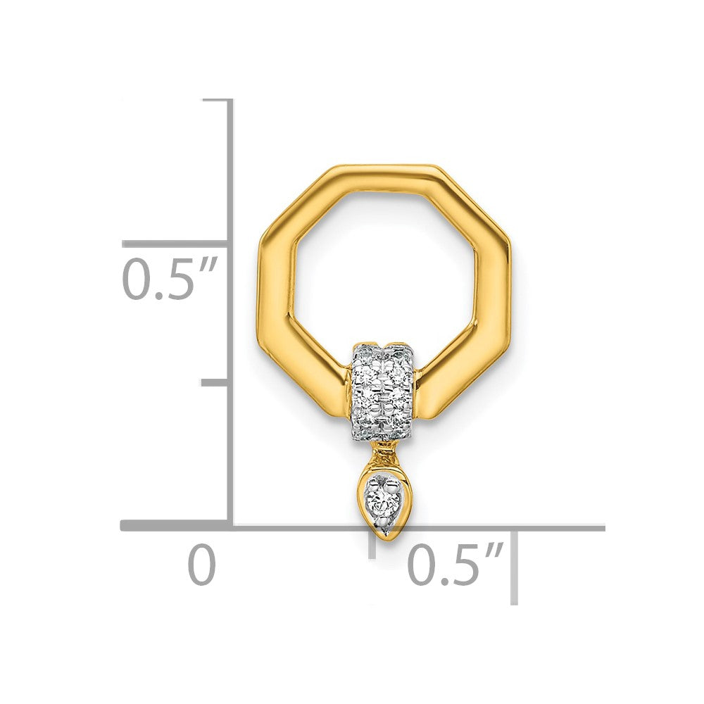 14K Polished Diamond Octagon Chain Slide