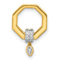 14K Polished Diamond Octagon Chain Slide