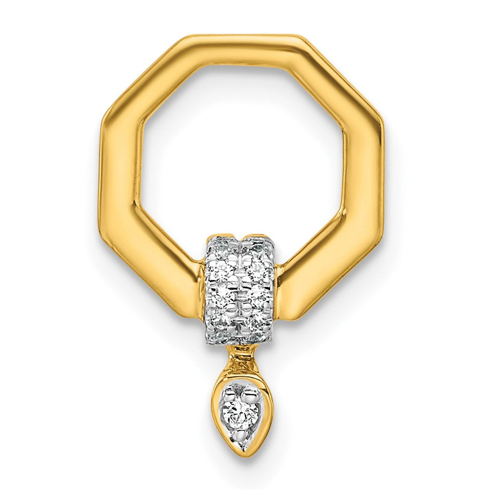 14K Polished Diamond Octagon Chain Slide