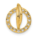 14K Polished Diamond Open Circle Chain Slide