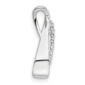 14K White Gold Polished Diamond Complete Tear-drop Chain Slide