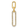 14K Polished Diamond Paperclip Link Pendant