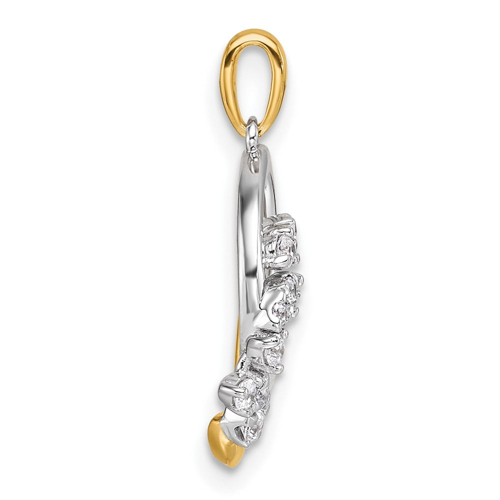 14K Two-tone Polished Diamond Intertwined Circles Pendant