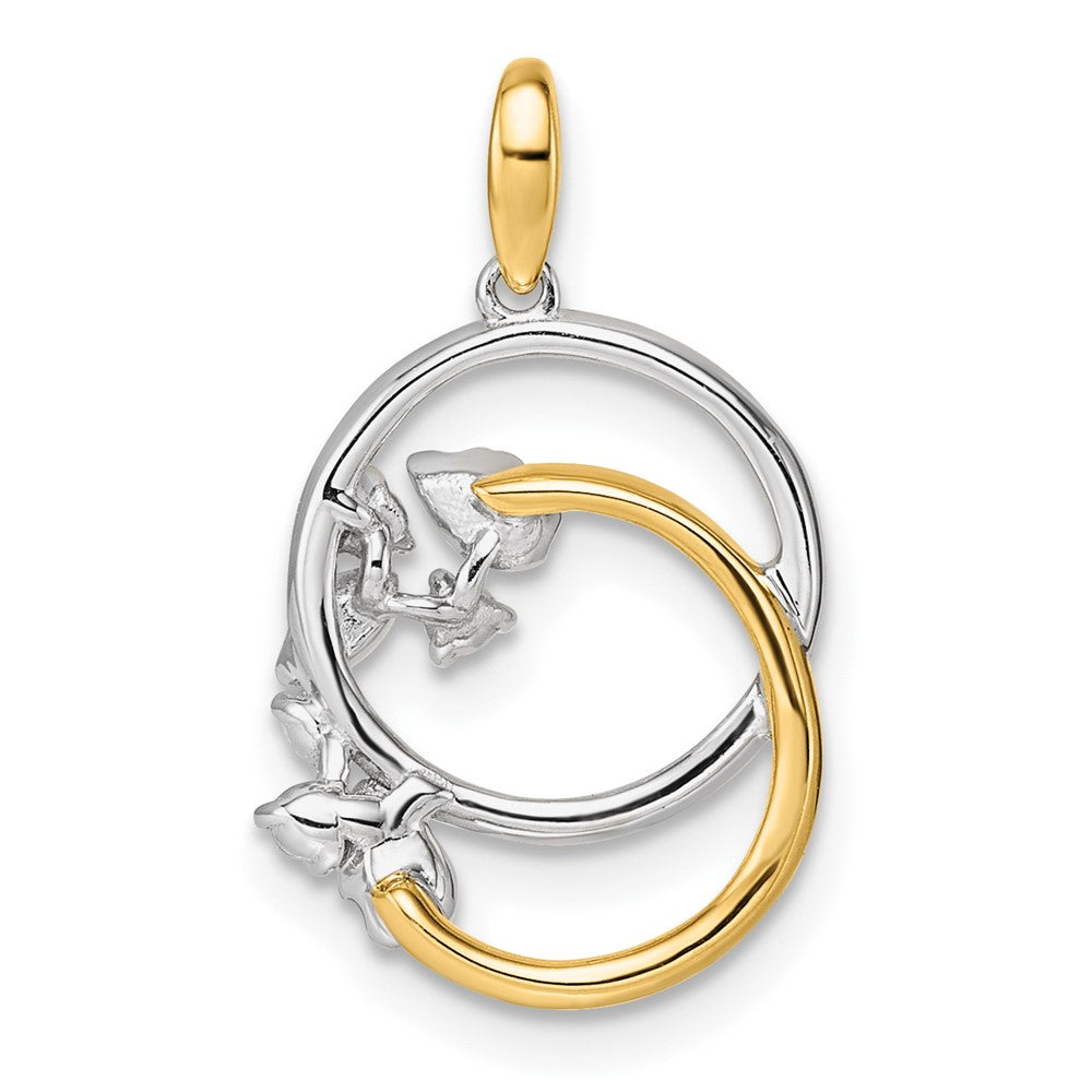 14K Two-tone Polished Diamond Intertwined Circles Pendant