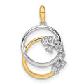 14K Two-tone Polished Diamond Intertwined Circles Pendant