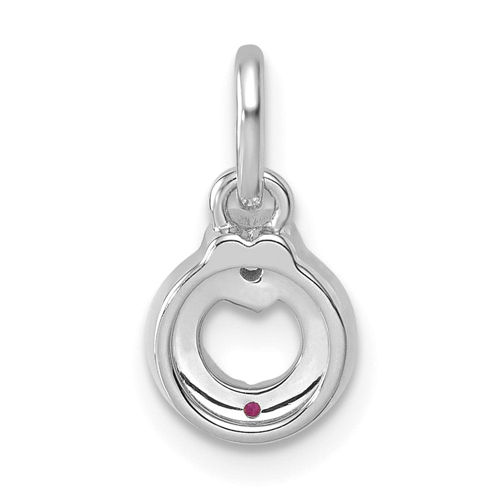 14k WG Dia. Heart w/1 Birthstone Mother's Circle Pend Semi-Mount