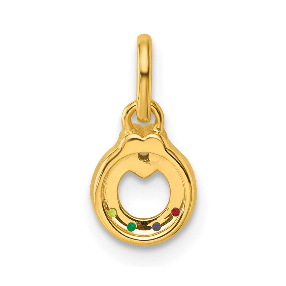 14k Dia Heart w/ 4 Birthstone Mother's Circle Pendant Semi-Mount