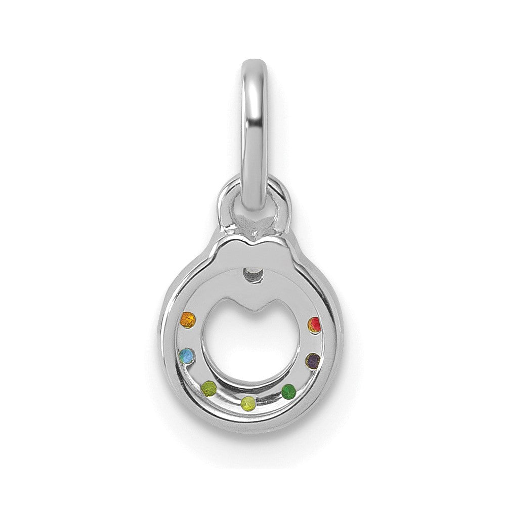 14k WG Dia. Heart w/7 Birthstone Mother's Circle Pend Semi-Mount