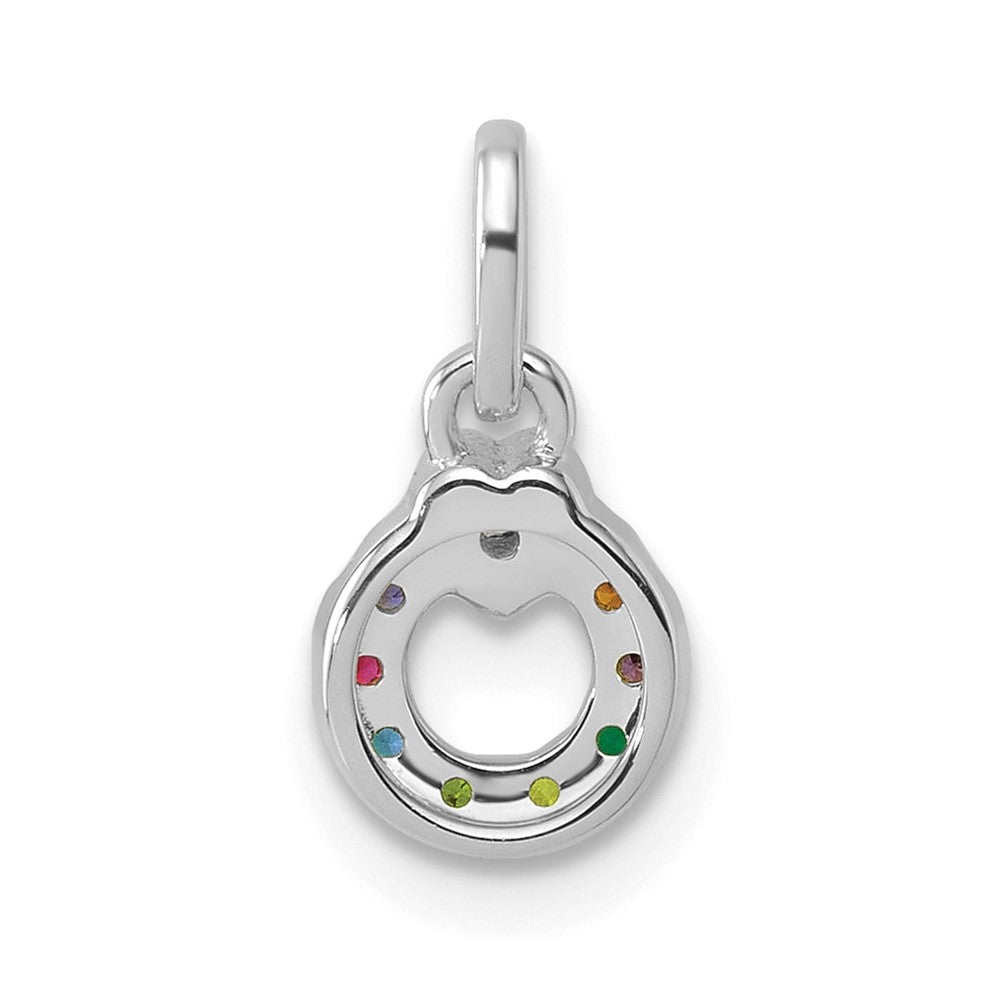 14k WG Dia. Heart w/8 Birthstone Mother's Circle Pend Semi-Mount