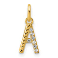 14k Twisted with .05 ct. Diamond Initial A Charm
