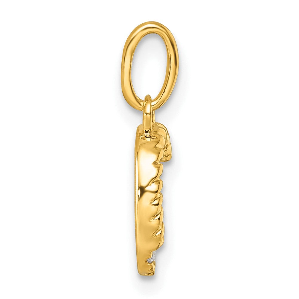 14k Twisted with .05 ct. Diamond Initial C Charm