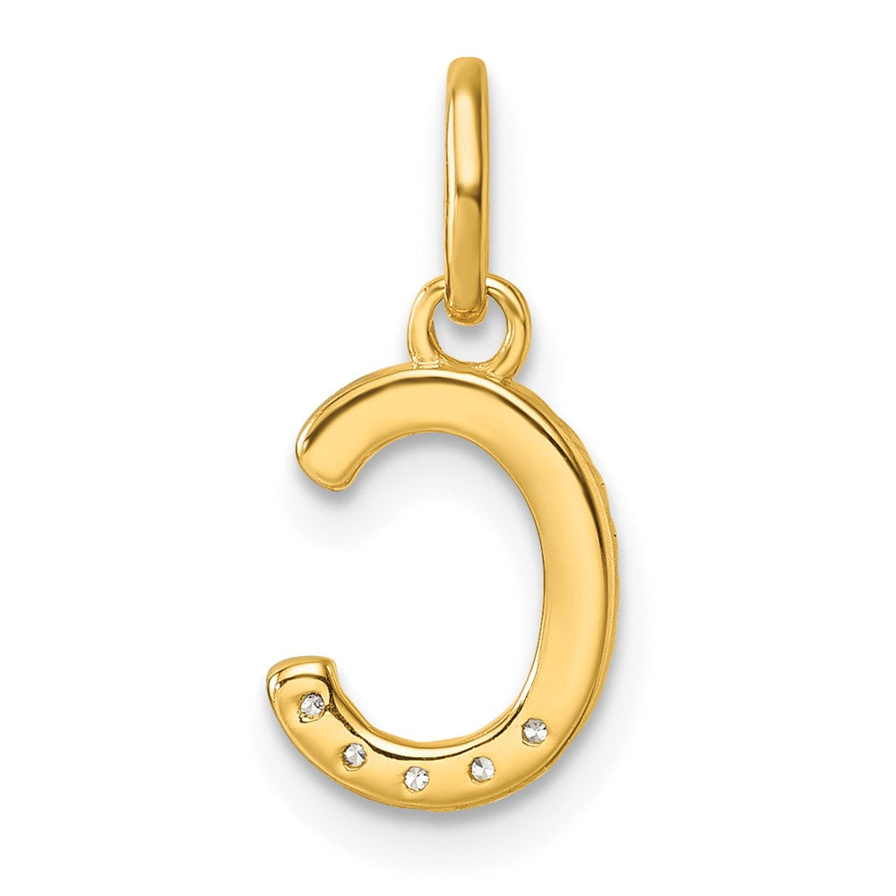 14k Twisted with .05 ct. Diamond Initial C Charm