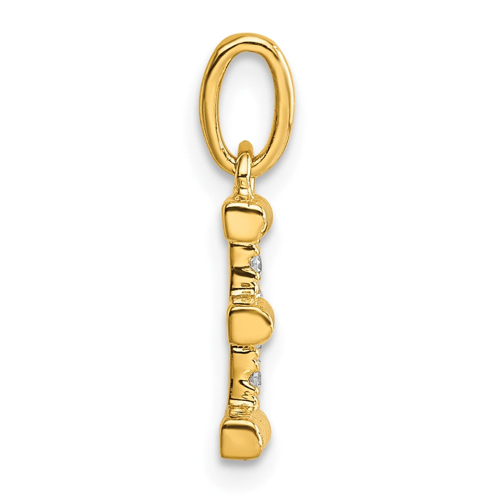 14k Twisted with .05 ct. Diamond Initial E Charm