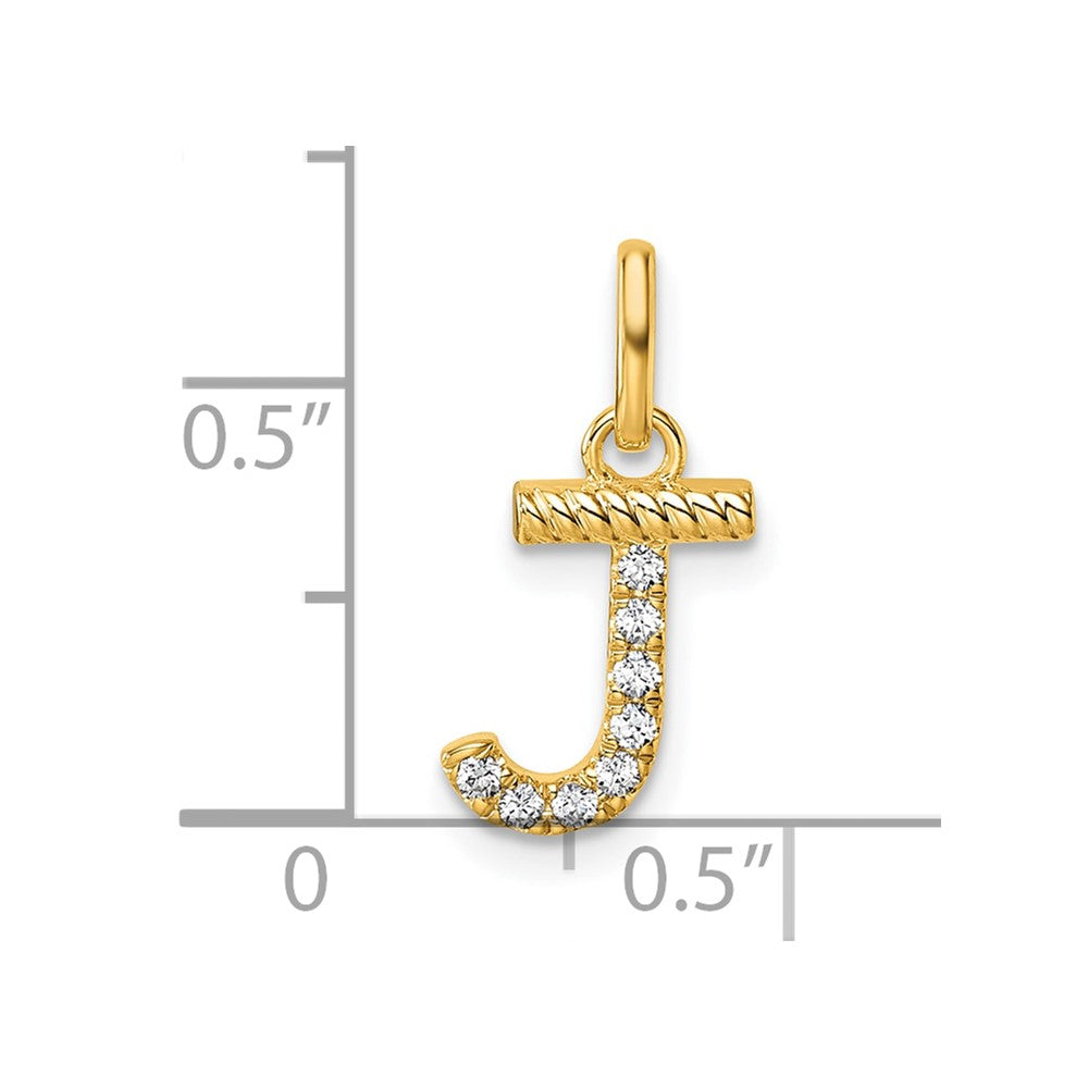 14k Twisted .07 ct. Diamond Initial J Charm
