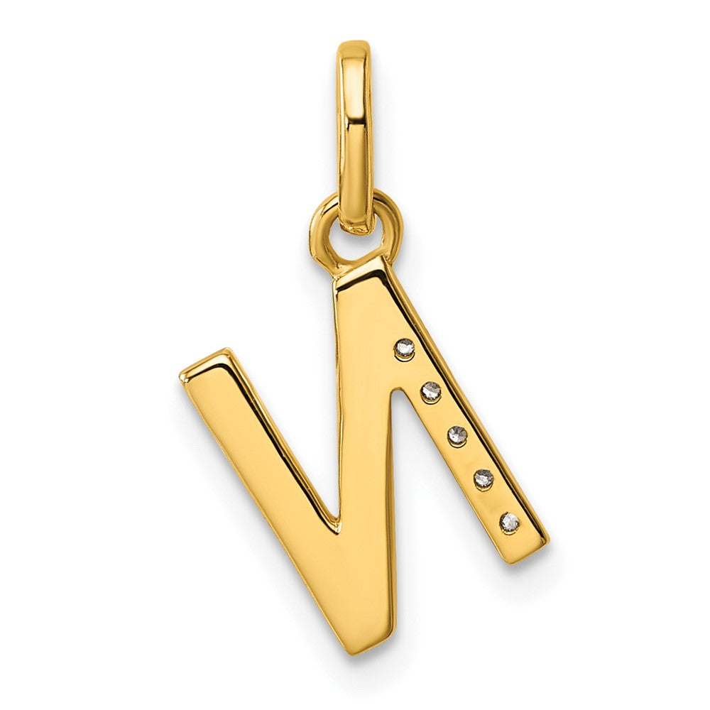 14k Twisted .05 ct. Diamond Initial N Charm