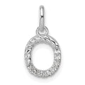 14k White Gold Twisted .07 ct. Diamond Initial O Charm