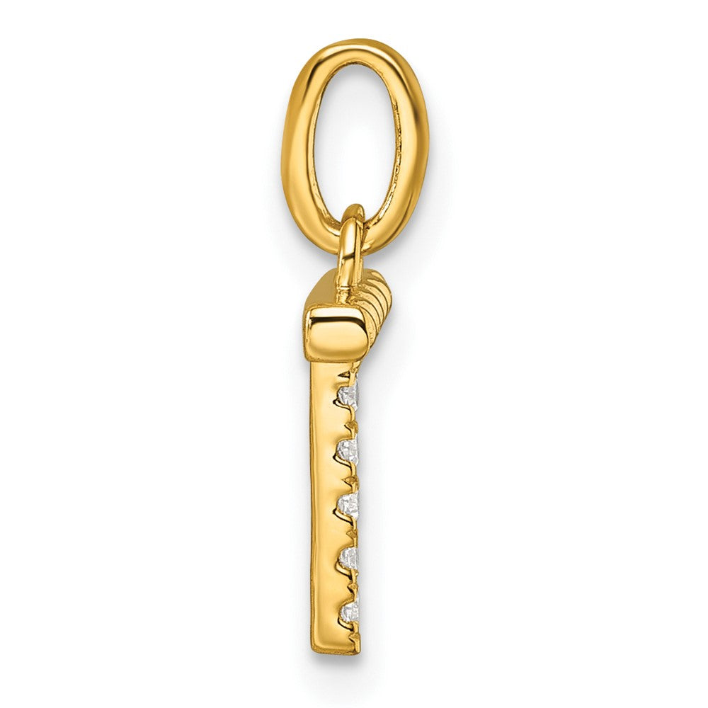14k Twisted .05 ct. Diamond Initial T Charm