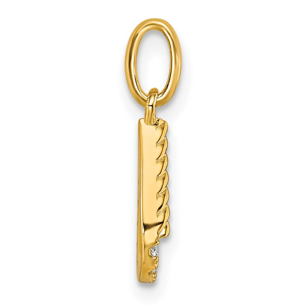 14k Twisted .10 ct. Diamond Initial U Charm