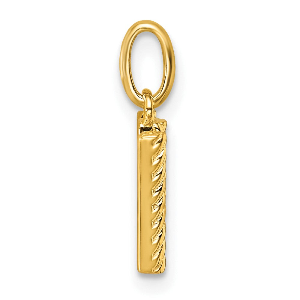 14k Twisted .05 ct. Diamond Initial W Charm