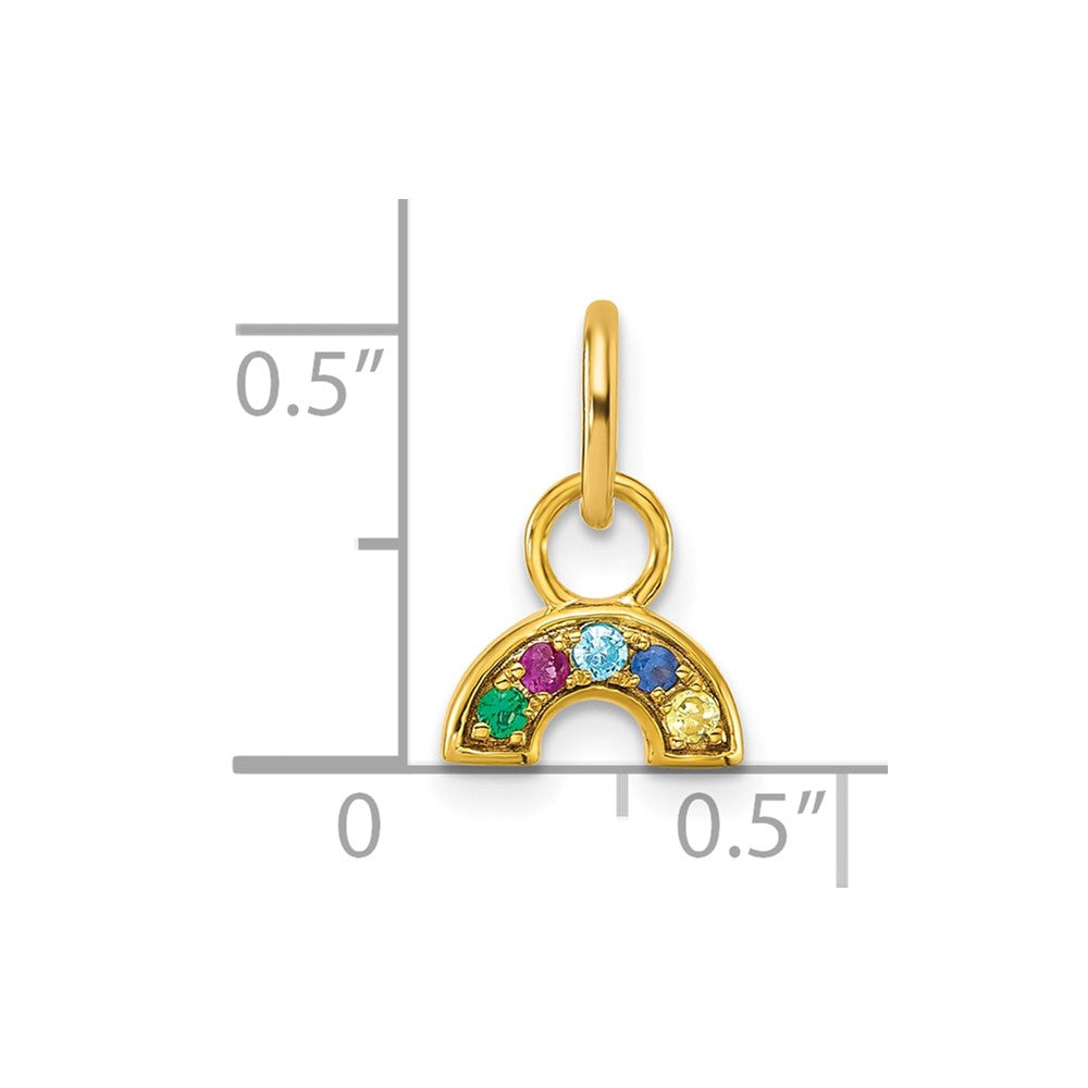 14K Polished Multi-color CZ Rainbow Charm