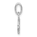 14K White Gold Polished Diamond Peace Sign Charm