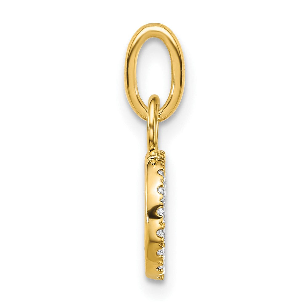 14K Polished Diamond Open Circle Charm
