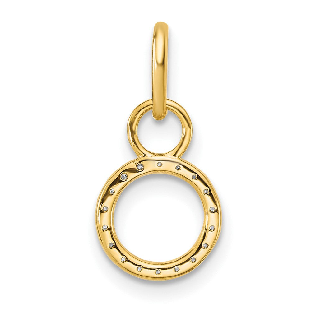 14K Polished Diamond Open Circle Charm