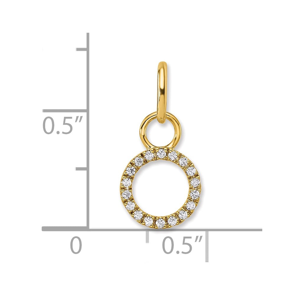 14K Polished Diamond Open Circle Charm