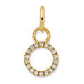 14K Polished Diamond Open Circle Charm