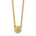 14K Polished and Hammered Diamond Disk Necklace