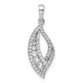 14K White Gold Polished Diamond Fancy Pendant