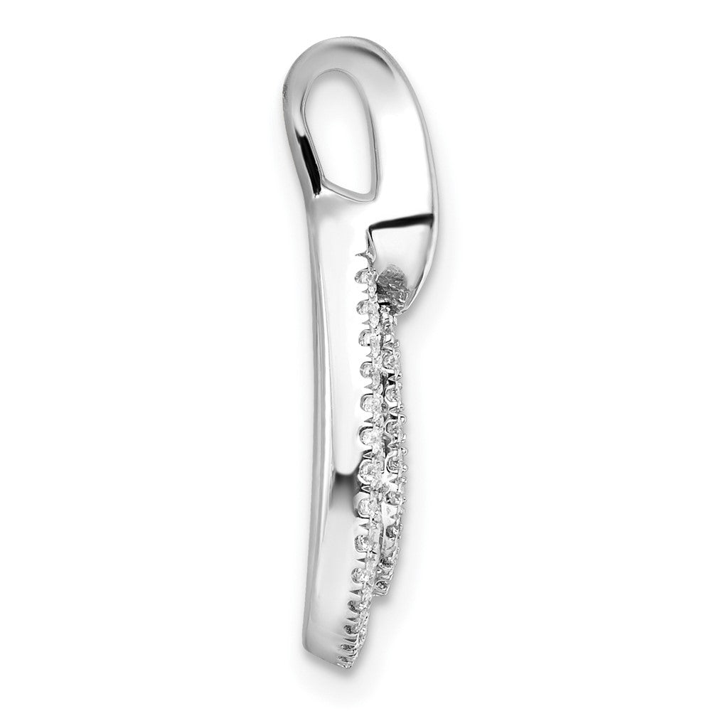 14K White Gold Polished Diamond Teardrop Chain slide