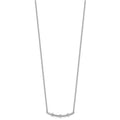 14K White Gold Polished Diamond Bar Necklace