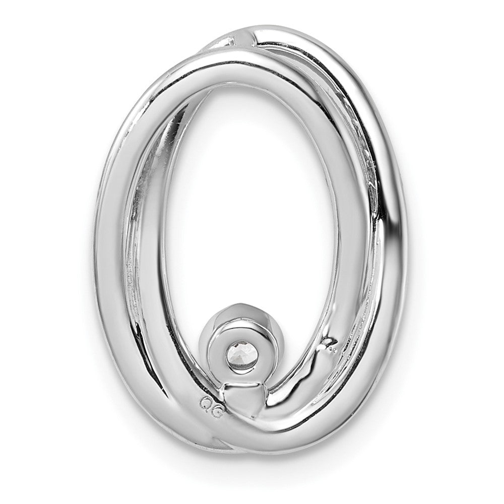 14K White Gold Polished Diamond Double Oval Chain Slide