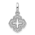 14k White Gold 1/10ct. Diamond Fancy Cross Pendant