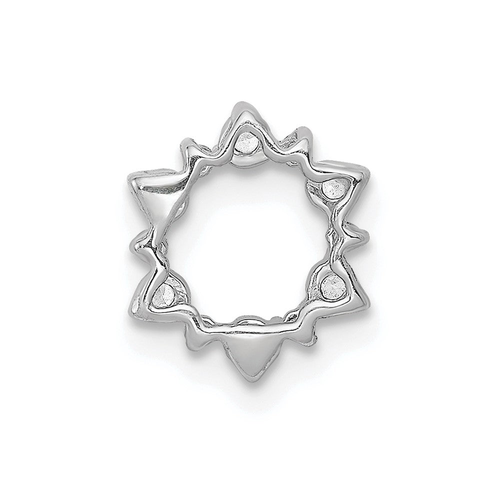14k White Gold Diamond Fancy Circle Chain Slide