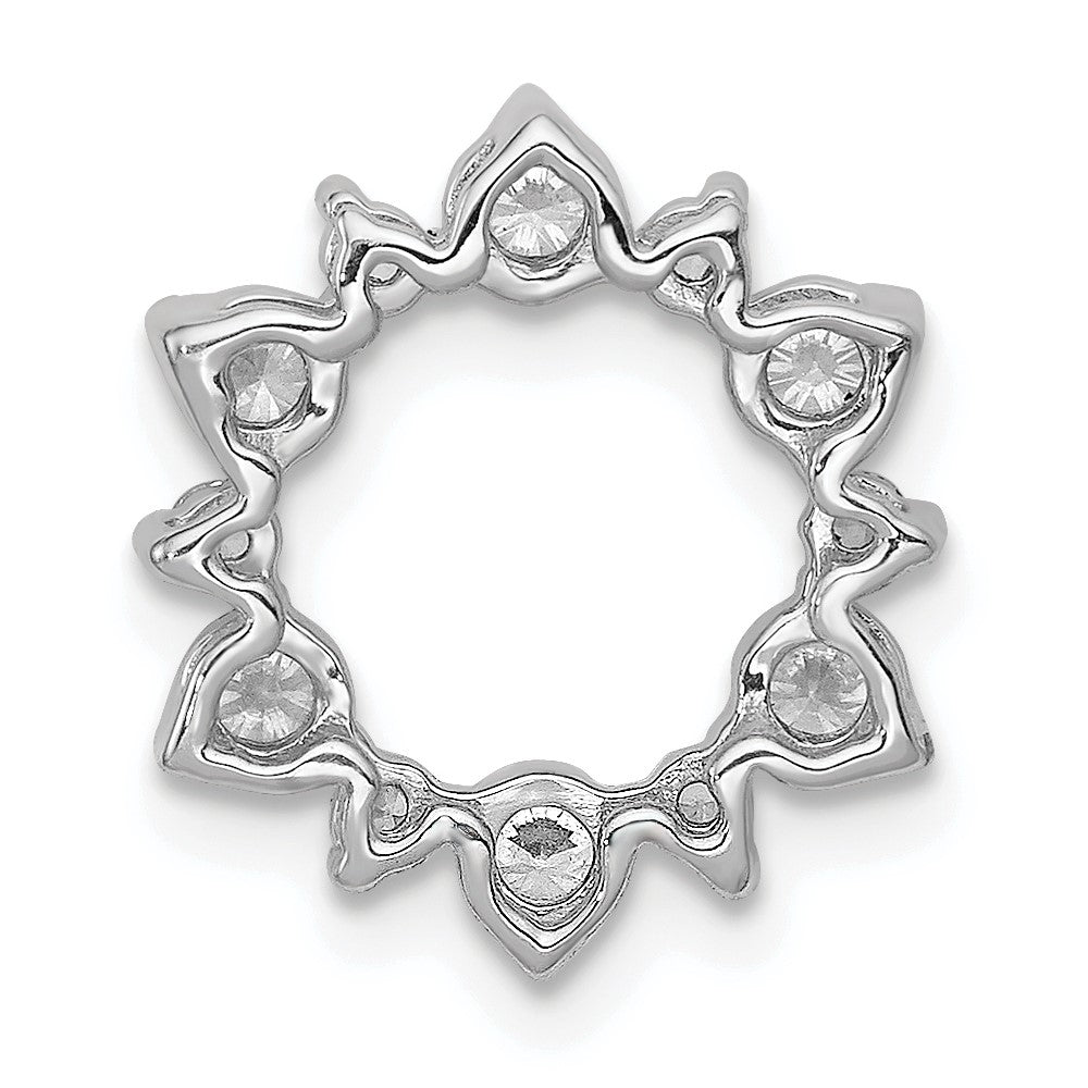 14k White Gold Diamond Fancy Circle Chain Slide