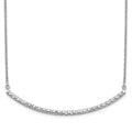 14k White Gold Diamond Curved Bar 18 inch Necklace