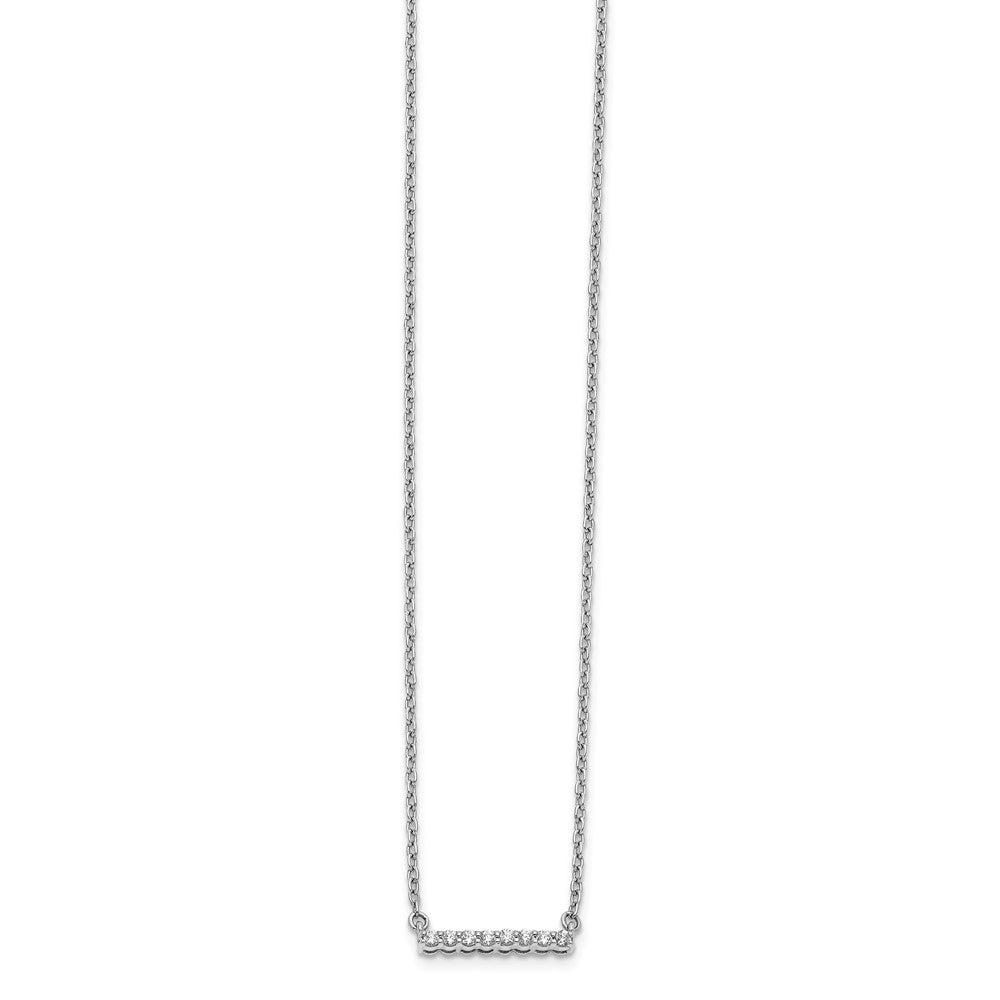 10k White Gold Diamond Bar 18 inch Necklace