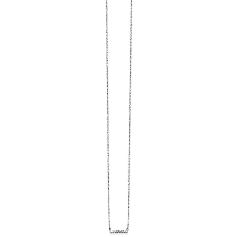 14k White Gold Diamond Bar 18 inch Necklace