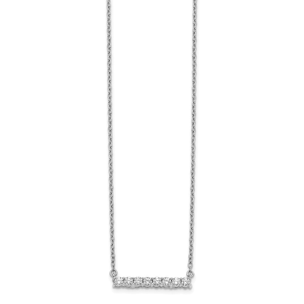 14k White Gold Diamond Bar 18 inch Necklace